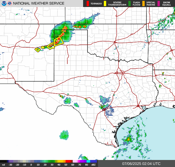 Weather radar map